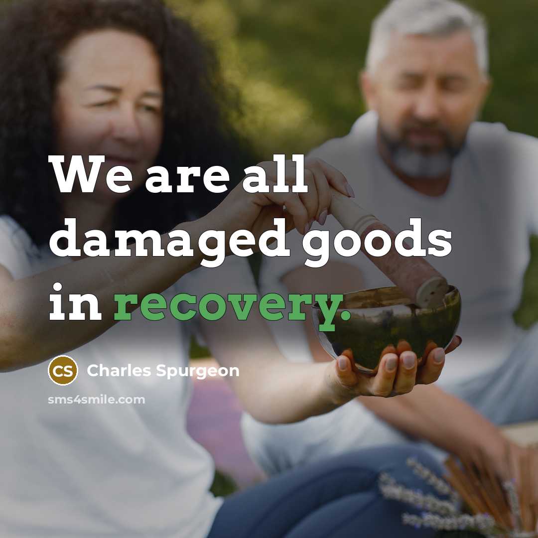 “We are all damaged goods in recovery.…” quote by Charles Spurgeon
