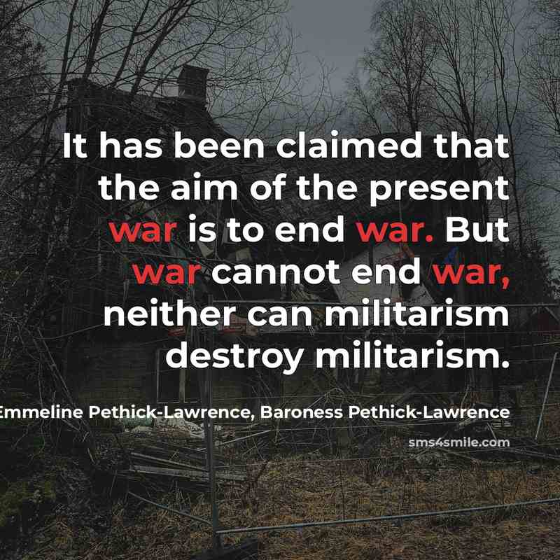 “It has been claimed that the aim of the present…” quote by Emmeline Pethick-Lawrence, Baroness Pethick-Lawrence