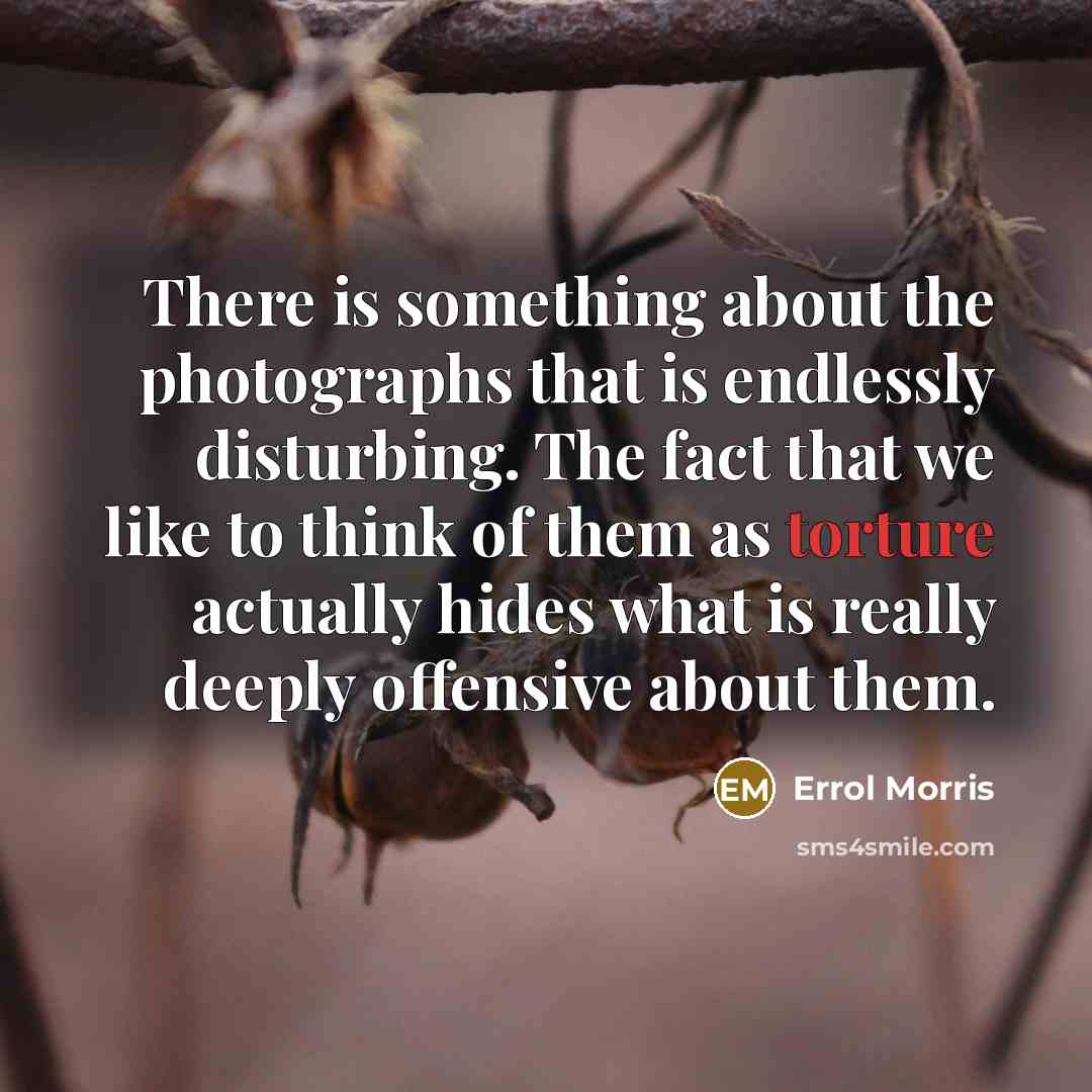 “There is something about the photographs that is endlessly disturbing.…” quote by Errol Morris