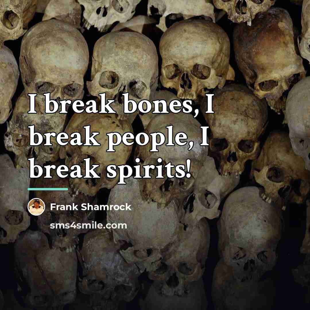 “I break bones, I break people, I break spirits!…” quote by Frank Shamrock