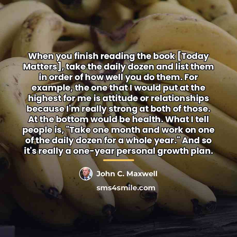 “When you finish reading the book [Today Matters], take the…” quote by John C. Maxwell