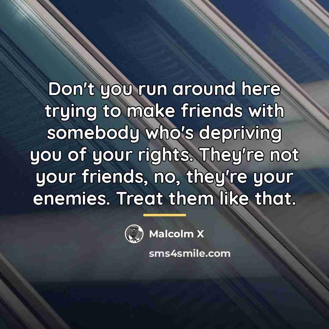 “Don't you run around here trying to make friends with…” quote by Malcolm X