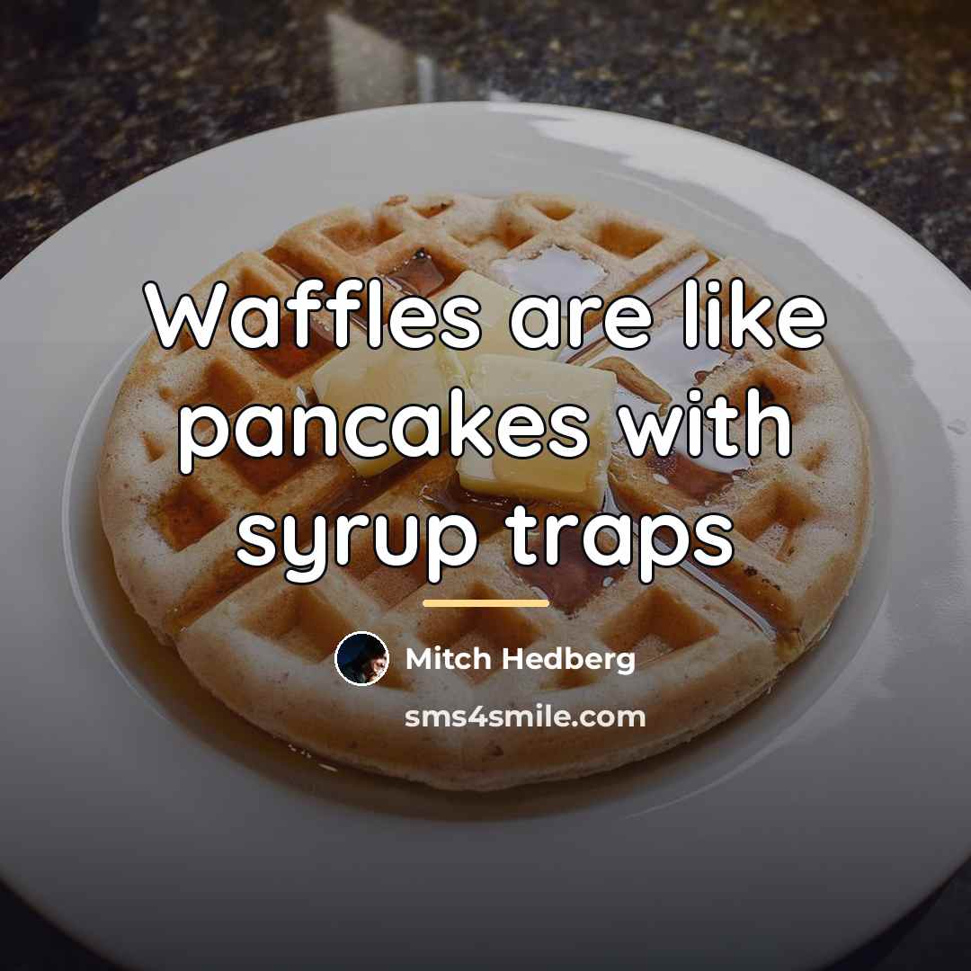 “Waffles are like pancakes with syrup traps…” quote by Mitch Hedberg
