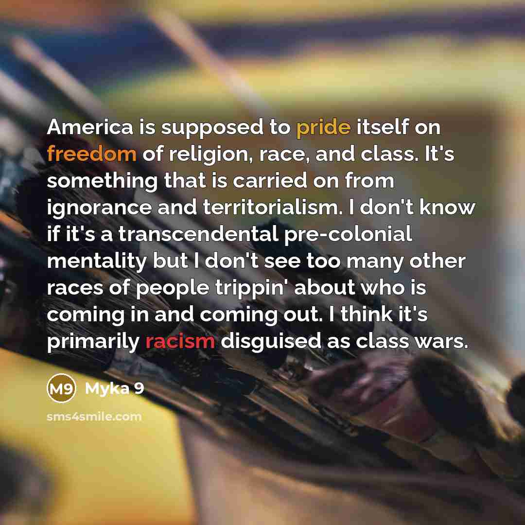 “America is supposed to pride itself on freedom of religion,…” quote by Myka 9