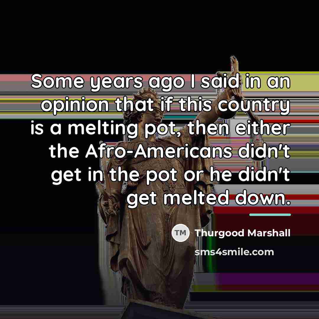 “Some years ago I said in an opinion that if…” quote by Thurgood Marshall