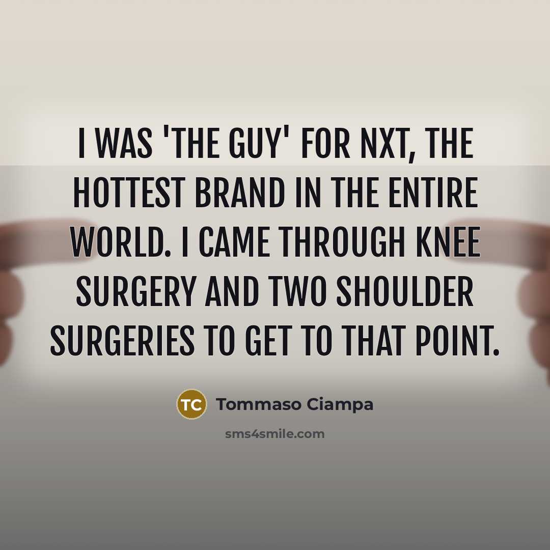 “I was 'The Guy' for NXT, the hottest brand in…” quote by Tommaso Ciampa