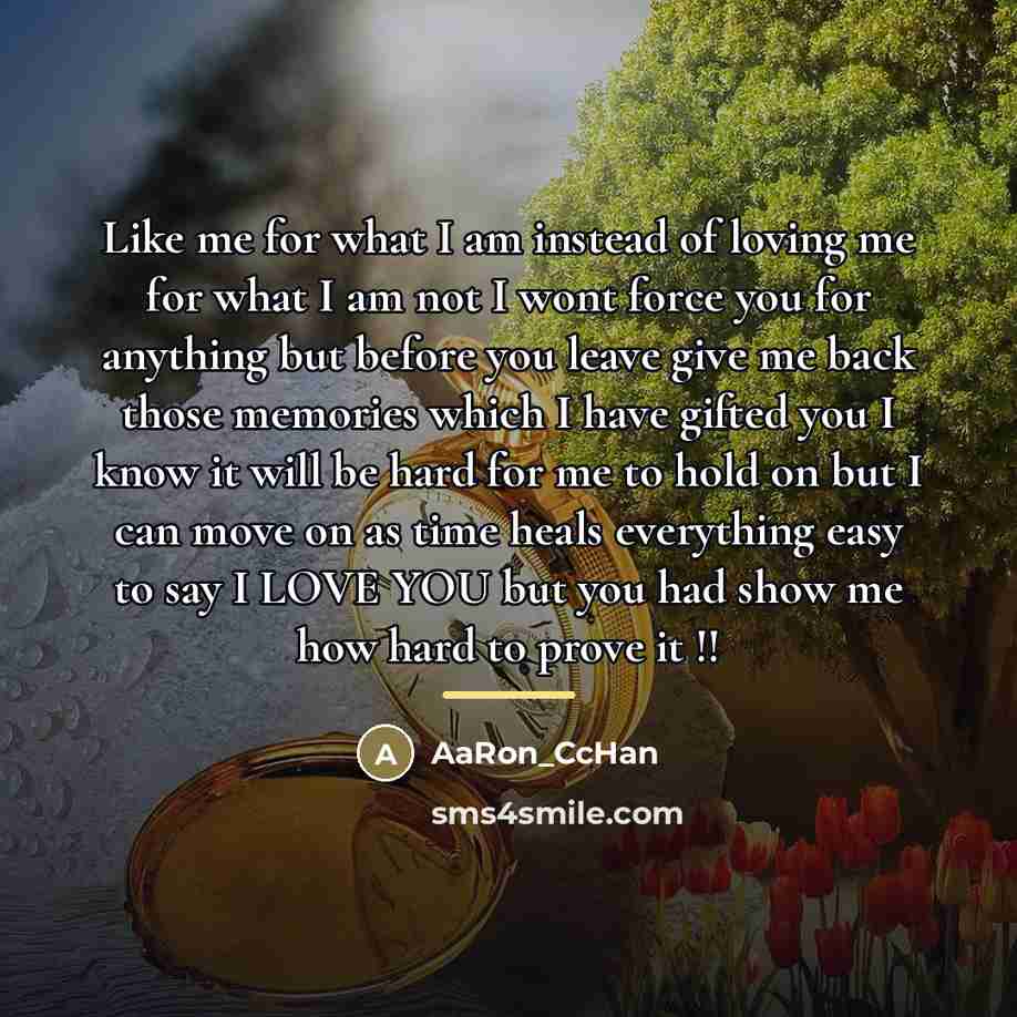 “Like me for what I am instead of loving me…” quote by AaRon_CcHan
