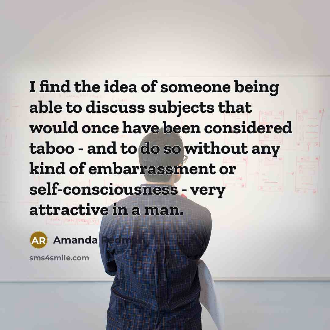 “I find the idea of someone being able to discuss…” quote by Amanda Redman