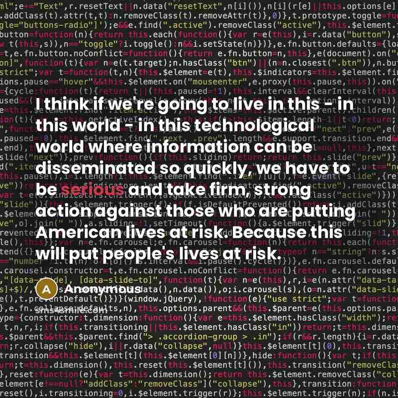 “I think if we're going to live in this -…” quote by Anonymous
