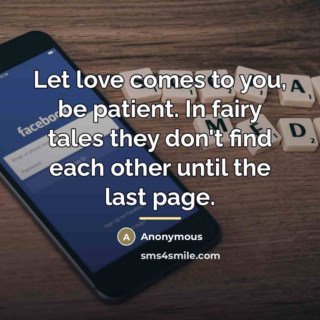 “Let love comes to you, be patient. In fairy tales…” quote by Anonymous