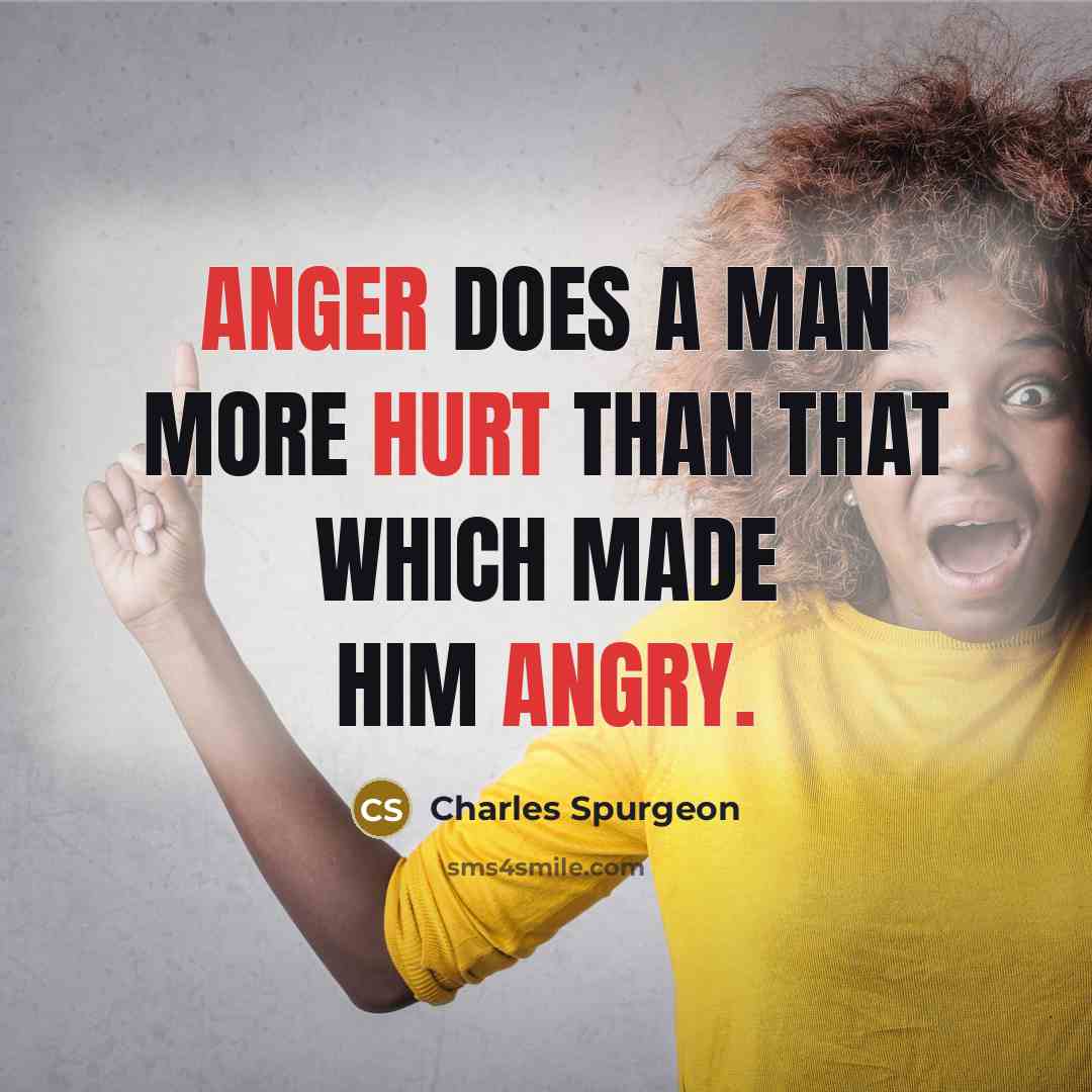 “Anger does a man more hurt than that which made him angry.” quote by Charles Spurgeon