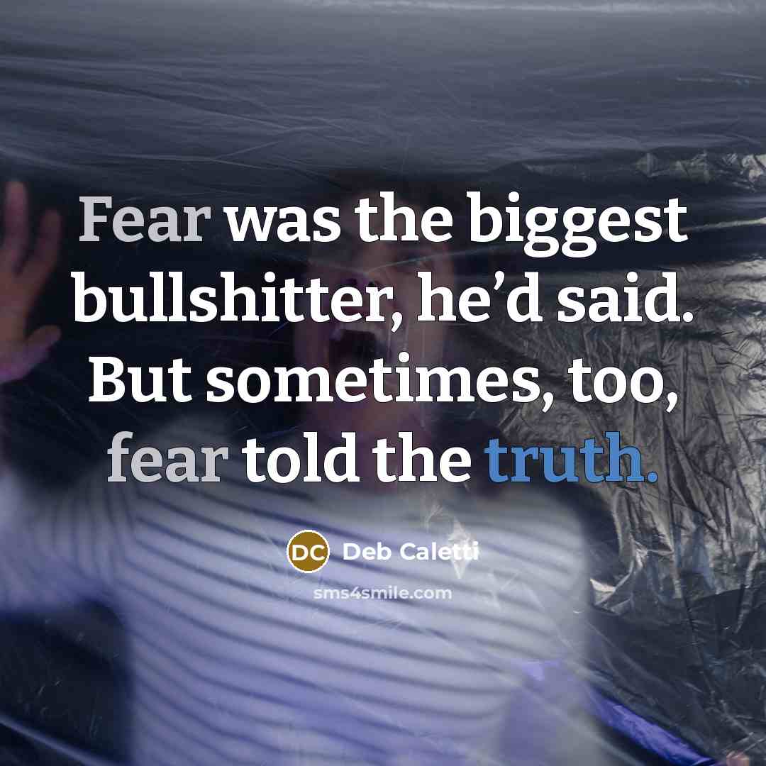 “Fear was the biggest bullshitter, he’d said. But sometimes, too,…” quote by Deb Caletti