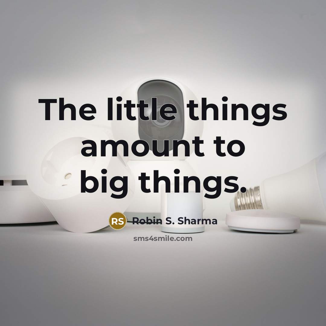 “The little things amount to big things.…” quote by Robin S. Sharma