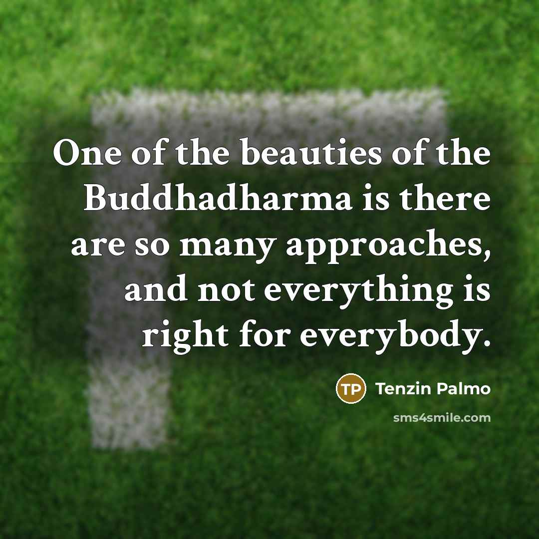 “One of the beauties of the Buddhadharma is there are…” quote by Tenzin Palmo
