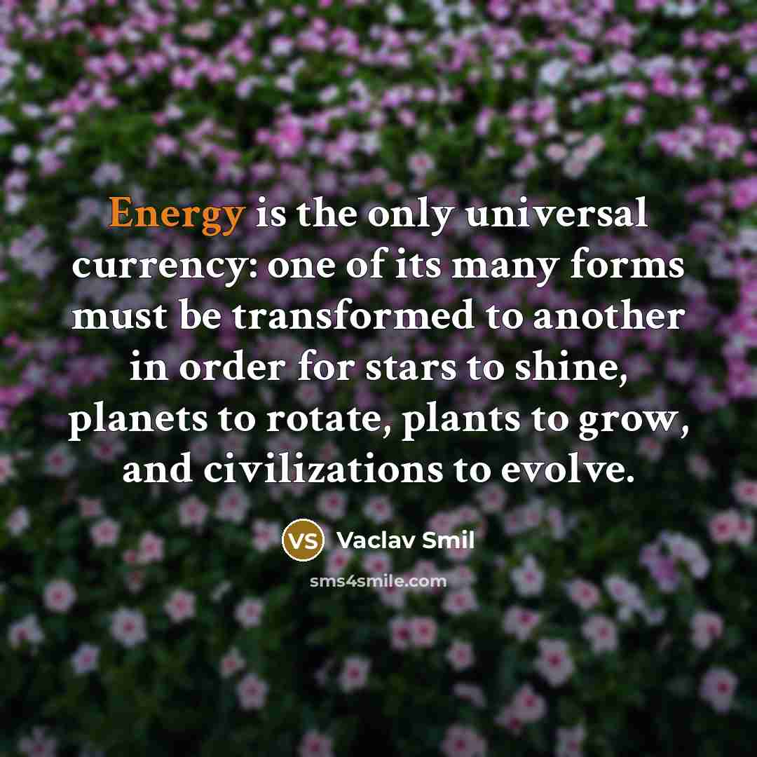 “Energy is the only universal currency: one of its many…” quote by Vaclav Smil