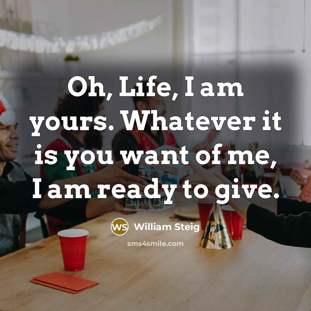 “Oh, Life, I am yours. Whatever it is you want…” quote by William Steig