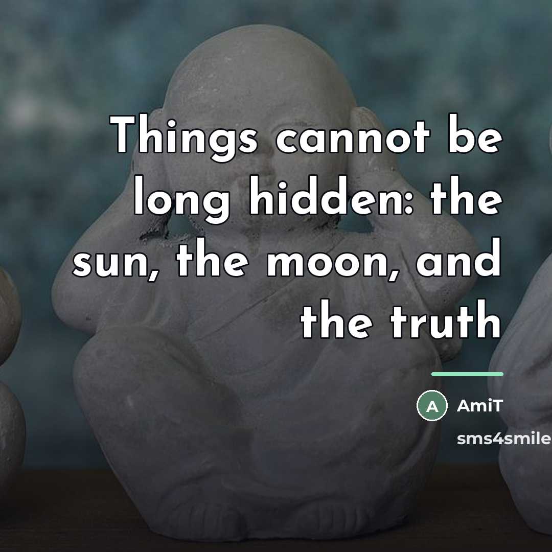 “Things cannot be long hidden: the sun, the moon, and…” quote by Amit