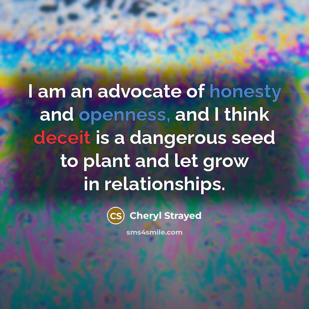 “I am an advocate of honesty and openness, and I…” quote by Cheryl Strayed