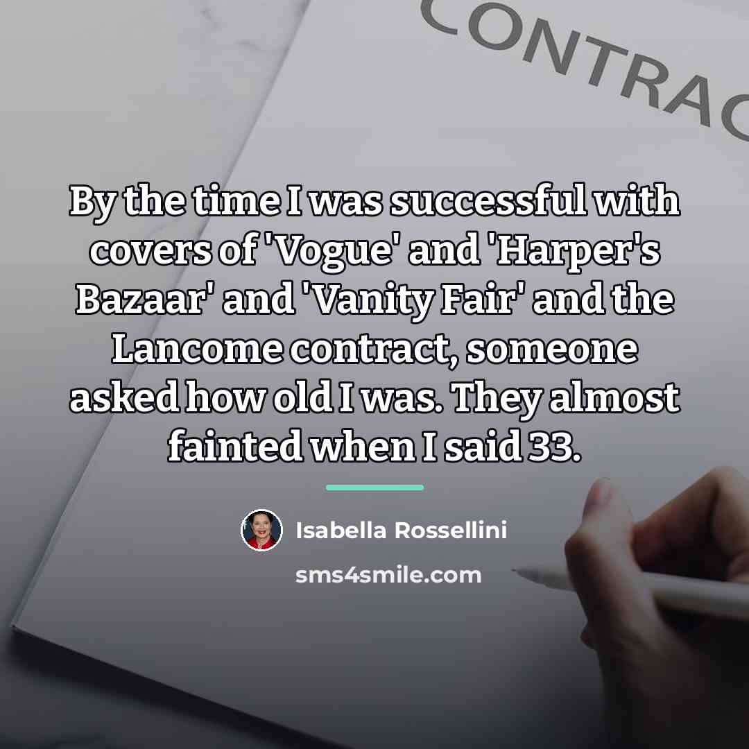 “By the time I was successful with covers of 'Vogue'…” quote by Isabella Rossellini