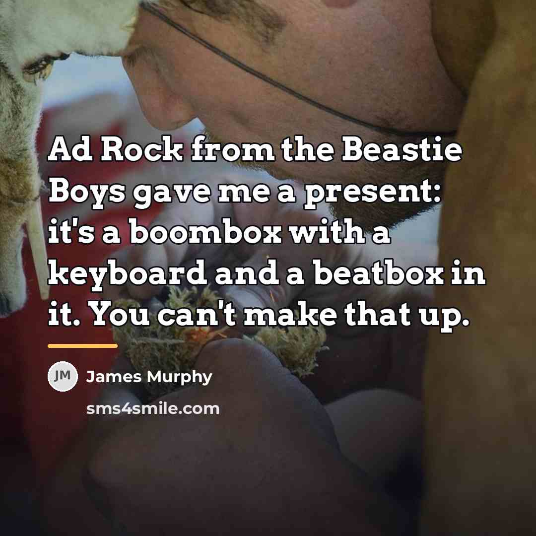 “Ad Rock from the Beastie Boys gave me a present:…” quote by James Murphy