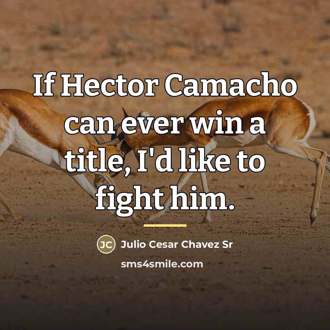 “If Hector Camacho can ever win a title, I'd like…” quote by Julio Cesar Chavez Sr