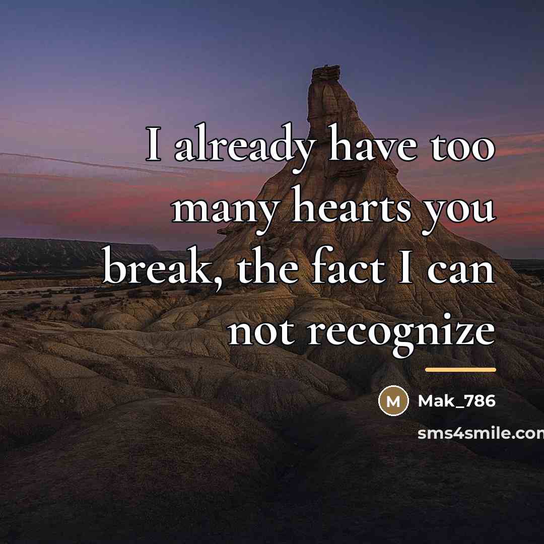 “I already have too many hearts you break, the fact…” quote by Mak_786