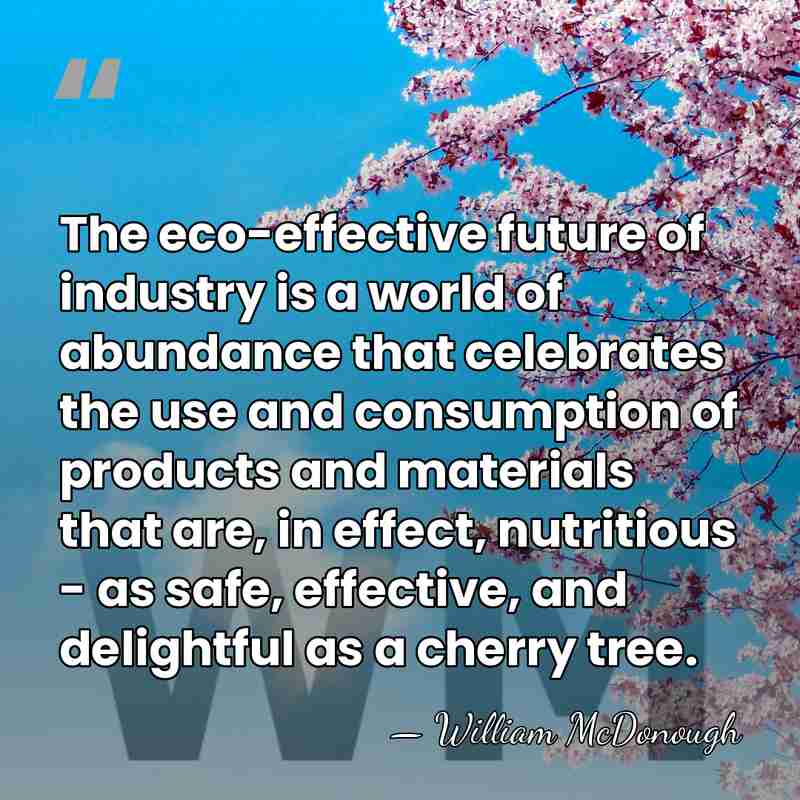 The eco-effective future of industry is a world of abundance that celebrates&hellip; - William McDonough
