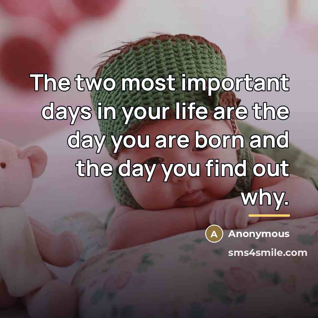 “The two most important days in your life are the…” quote by Anonymous