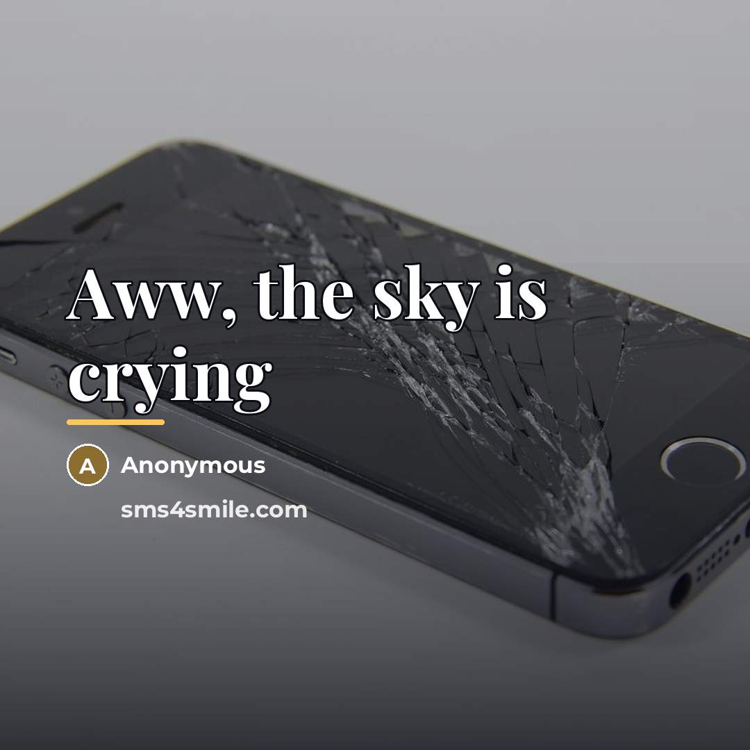 “Aww, the sky is crying…” quote by Anonymous