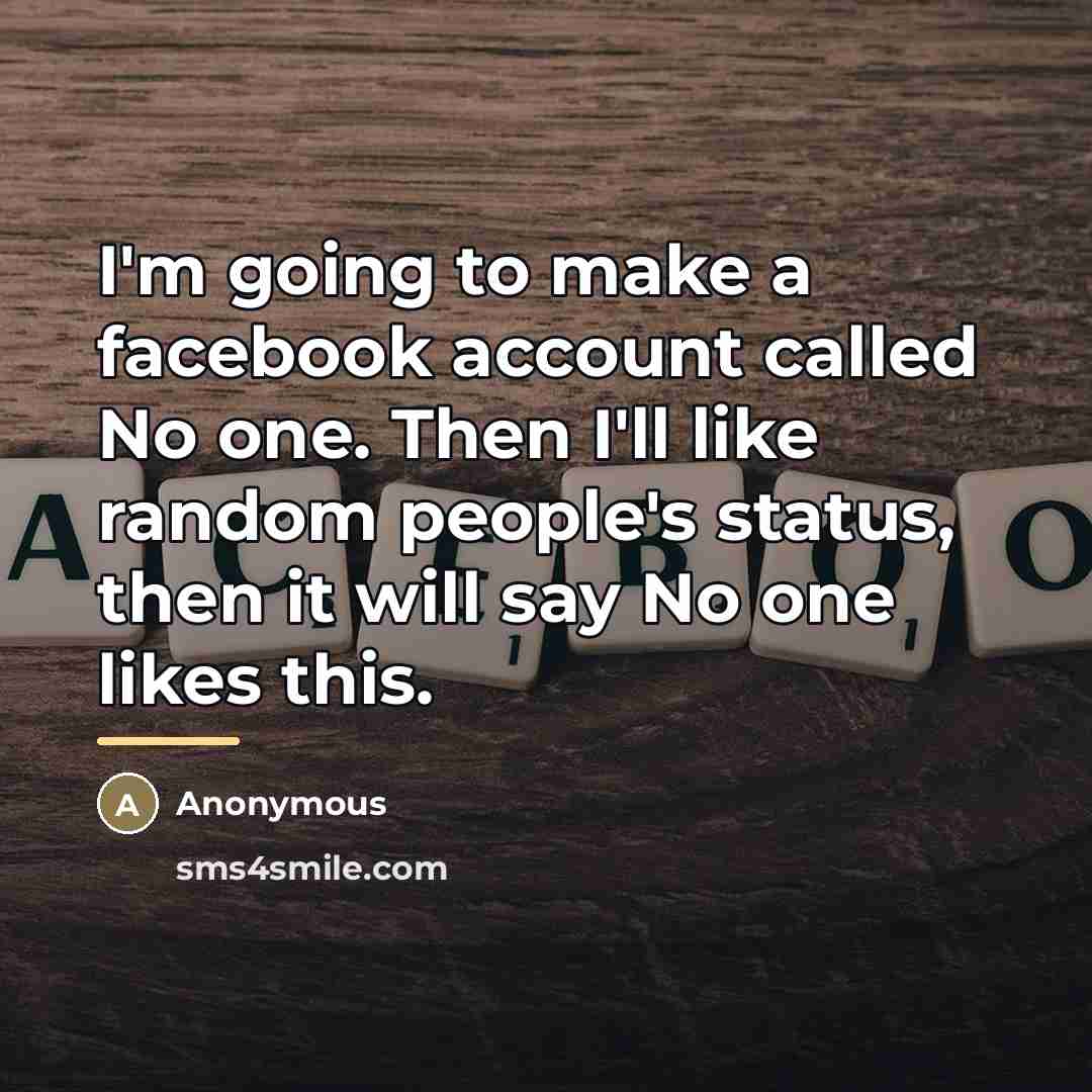 “I'm going to make a facebook account called No one.…” quote by Anonymous