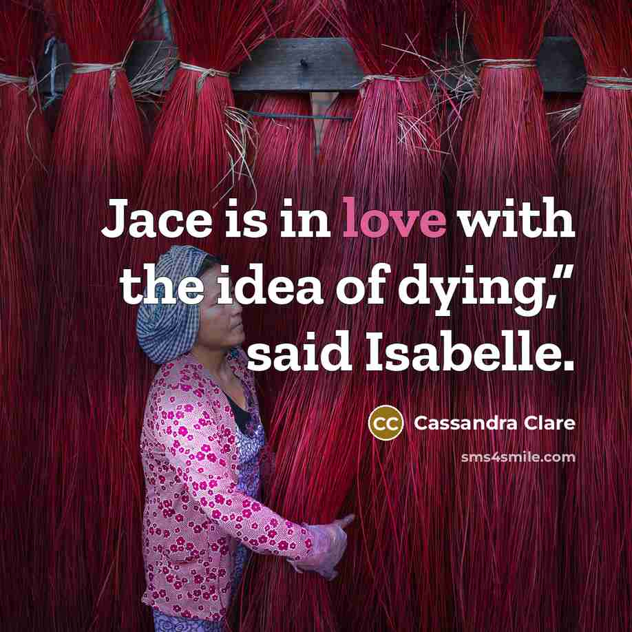 “Jace is in love with the idea of dying,” said…” quote by Cassandra Clare