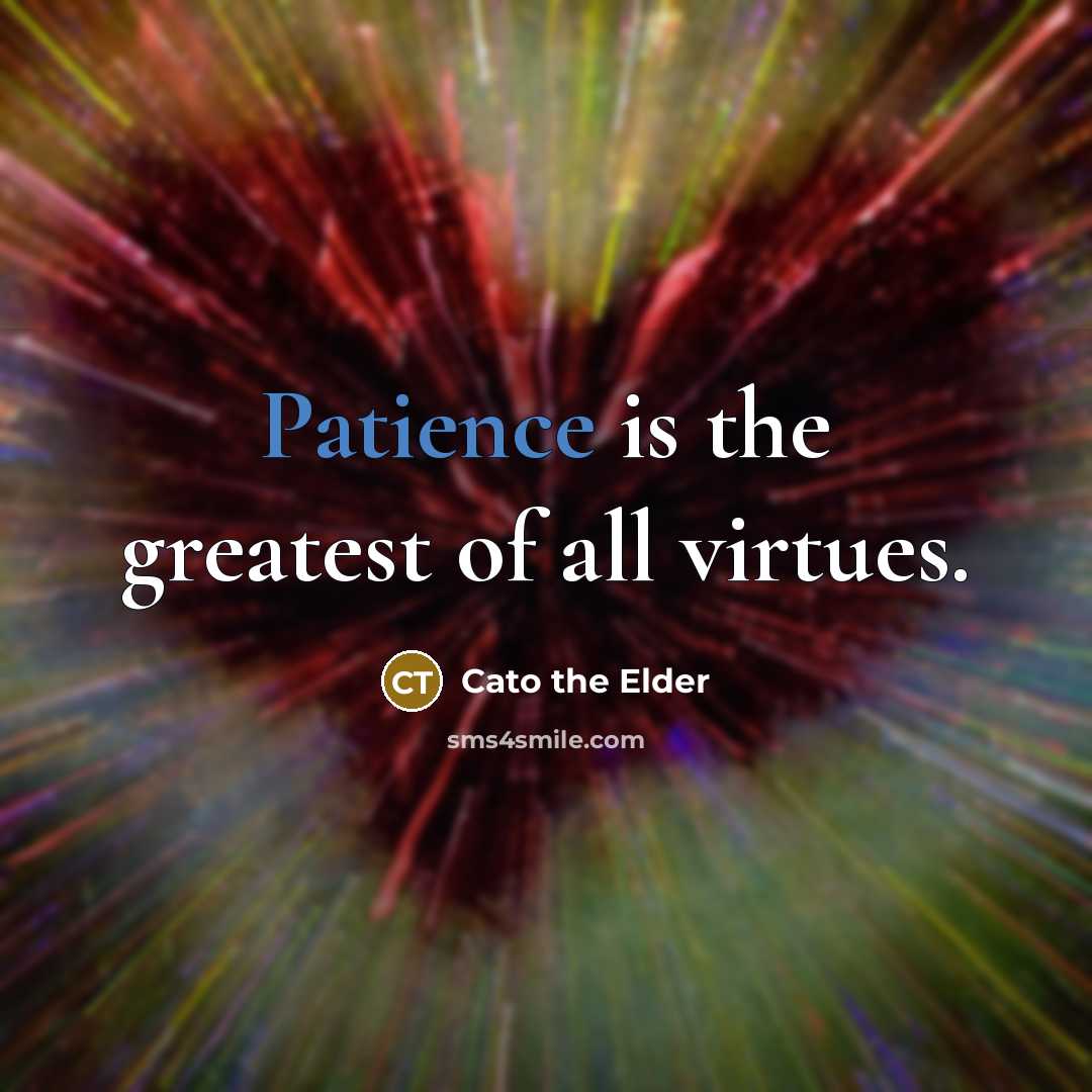 “Patience is the greatest of all virtues.…” quote by Cato the Elder