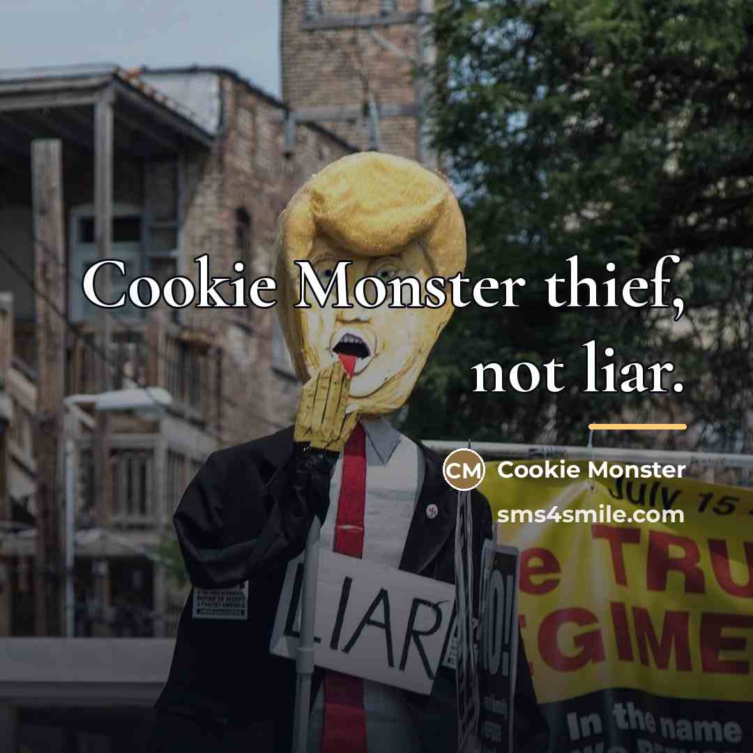 “Cookie Monster thief, not liar.…” quote by Cookie Monster