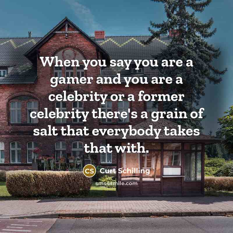 “When you say you are a gamer and you are…” quote by Curt Schilling