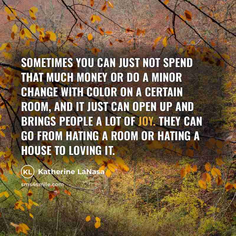 “Sometimes you can just not spend that much money or…” quote by Katherine LaNasa