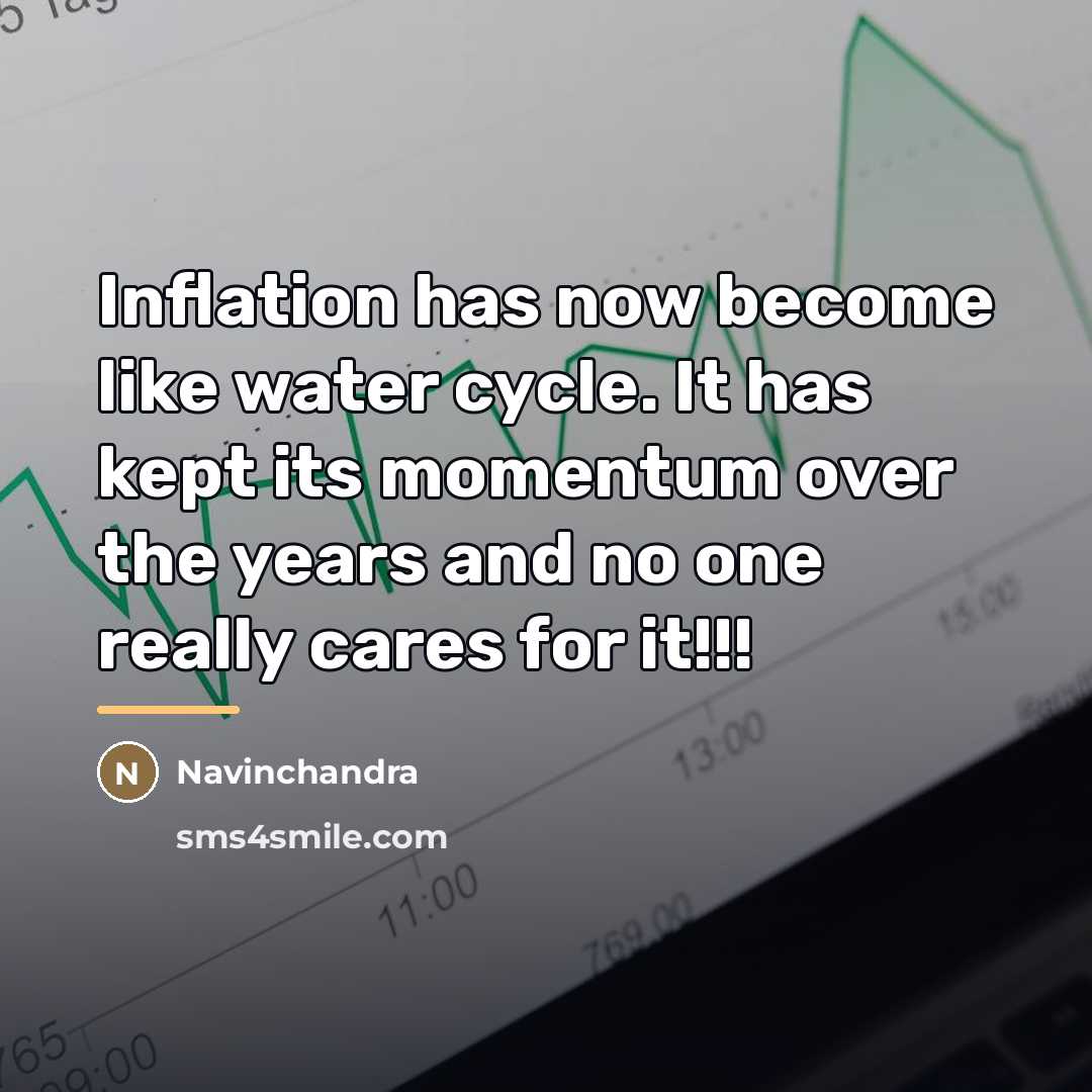 “Inflation has now become like water cycle. It has kept…” quote by Navinchandra