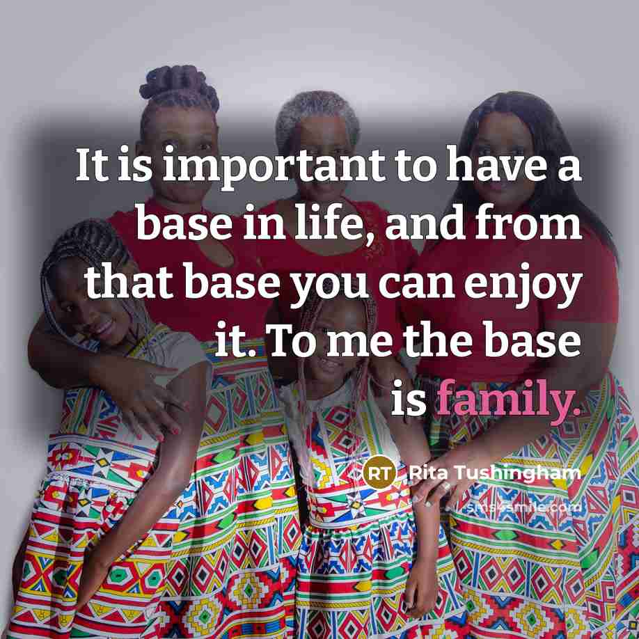 “It is important to have a base in life, and…” quote by Rita Tushingham