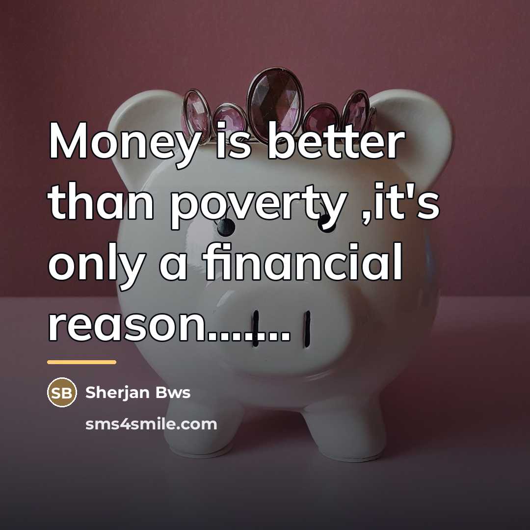 “Money is better than poverty ,it's only a financial reason.......…” quote by Sherjan Bws
