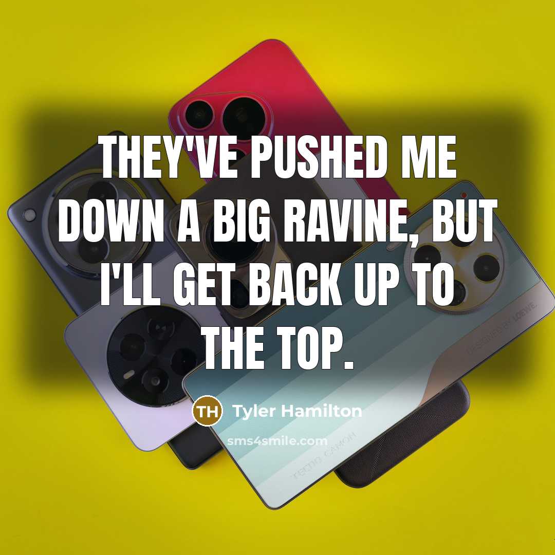 “They've pushed me down a big ravine, but I'll get…” quote by Tyler Hamilton
