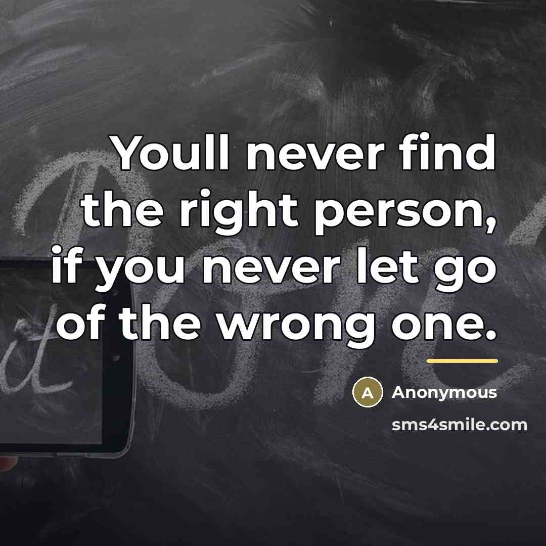 “Youll never find the right person, if you never let…” quote by Anonymous