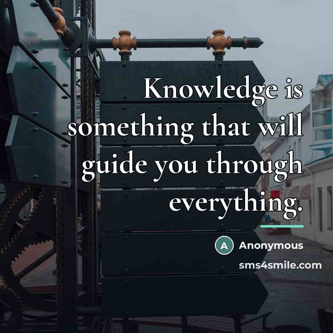 “Knowledge is something that will guide you through everything.…” quote by Anonymous