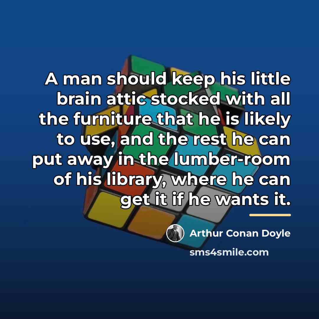 “A man should keep his little brain attic stocked with…” quote by Arthur Conan Doyle