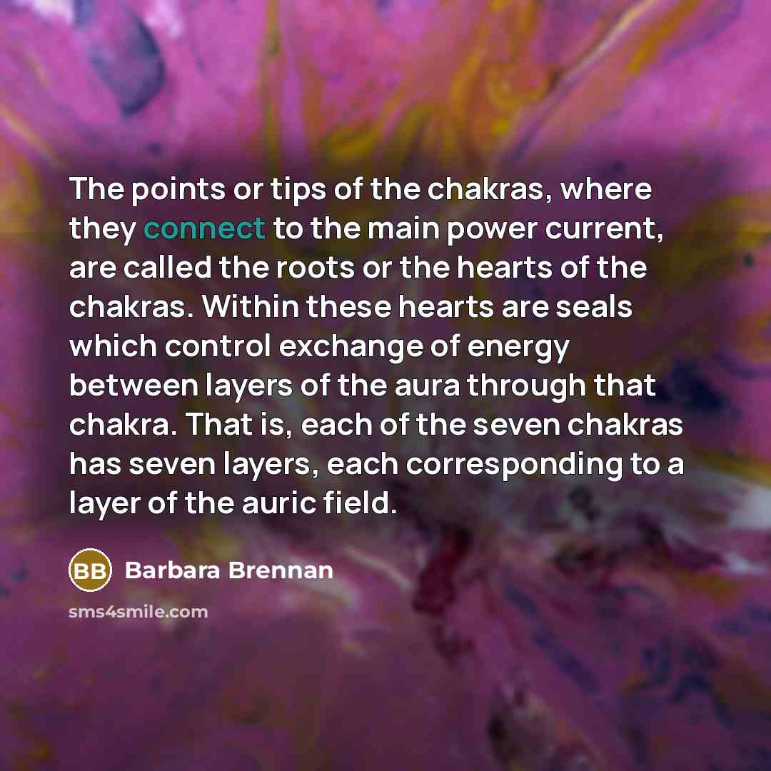 “The points or tips of the chakras, where they connect…” quote by Barbara Brennan