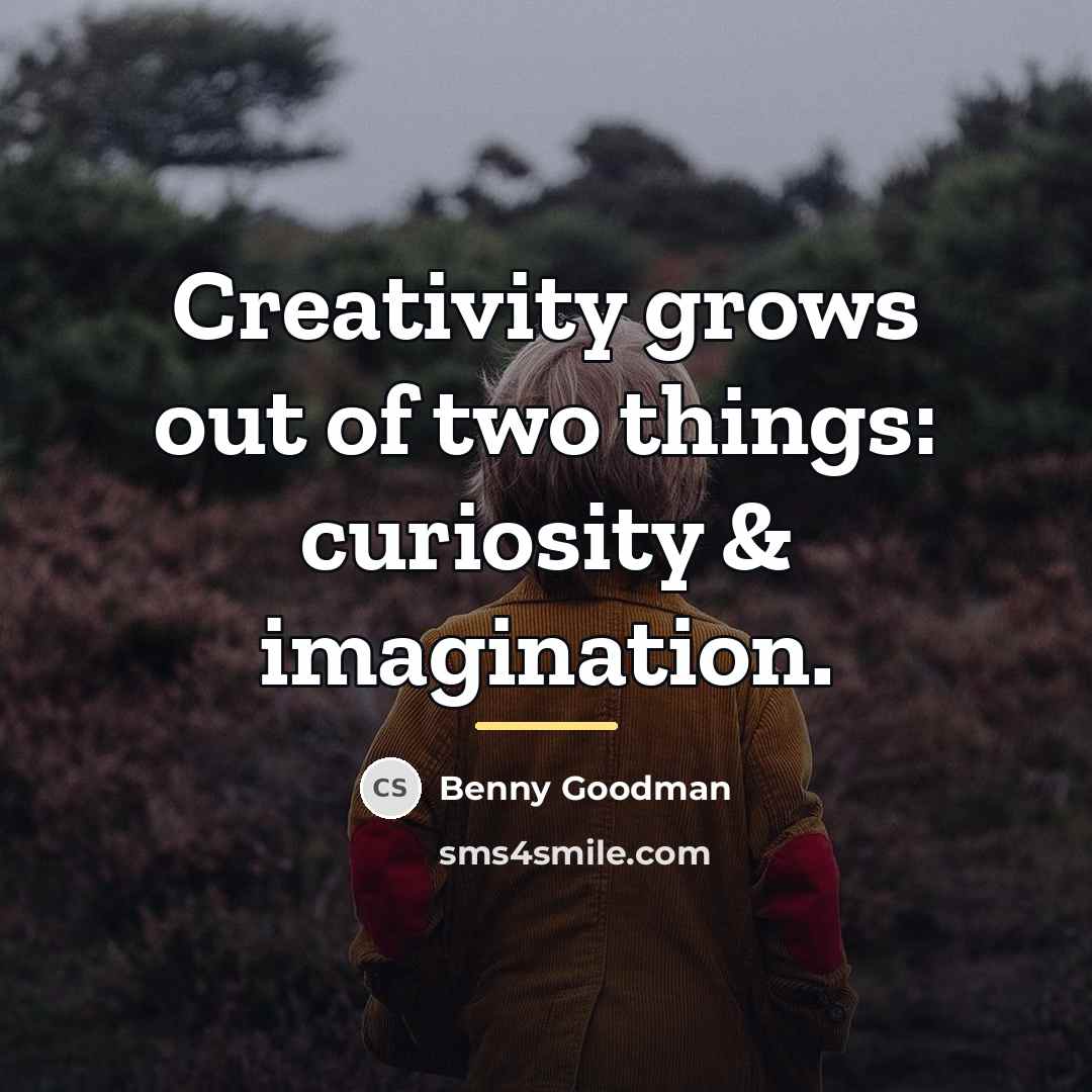 “Creativity grows out of two things: curiosity & imagination.…” quote by Benny Goodman