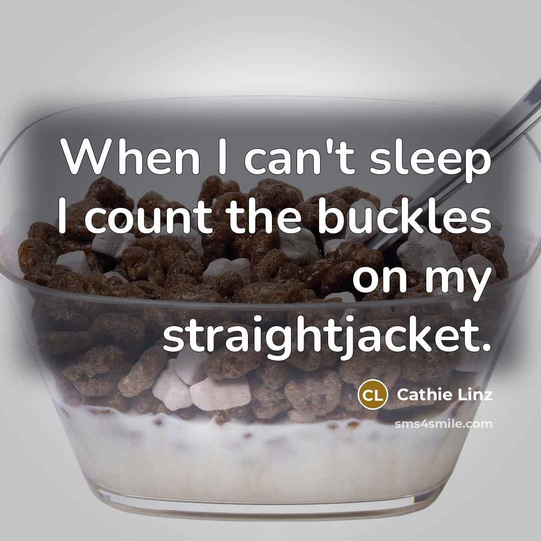 “When I can't sleep I count the buckles on my…” quote by Cathie Linz