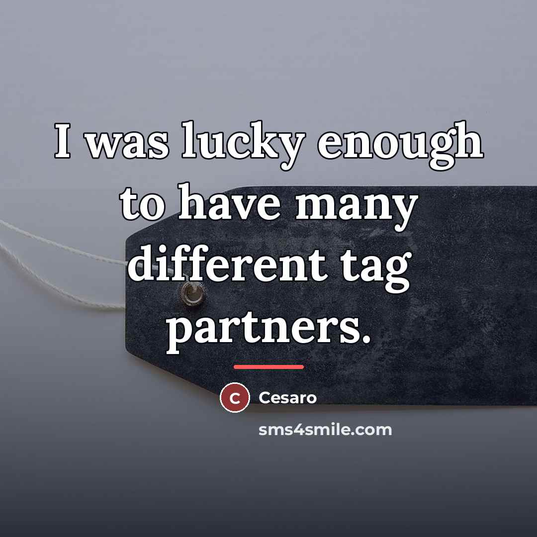 “I was lucky enough to have many different tag partners.…” quote by Cesaro