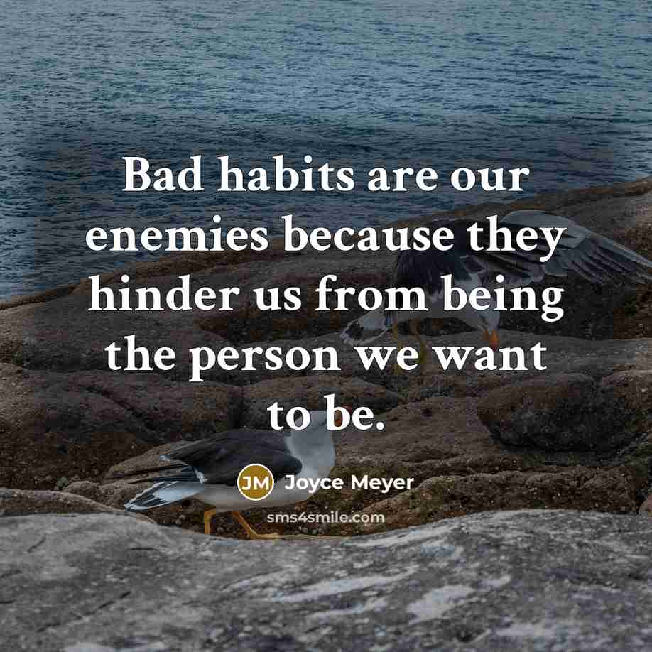 “Bad habits are our enemies because they hinder us from…” quote by Joyce Meyer