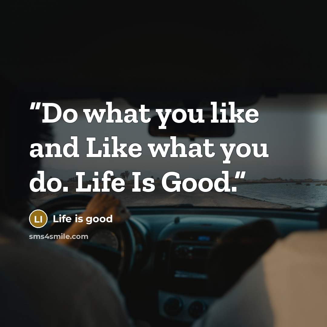“Do what you like and Like what you do. Life Is Good.” quote by Life is good