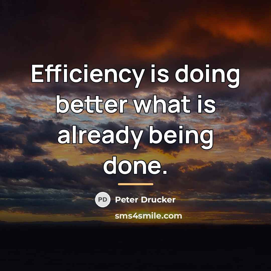 “Efficiency is doing better what is already being done.…” quote by Peter Drucker
