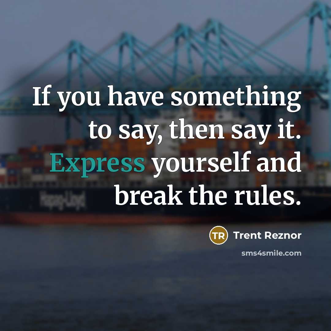 “If you have something to say, then say it. Express…” quote by Trent Reznor